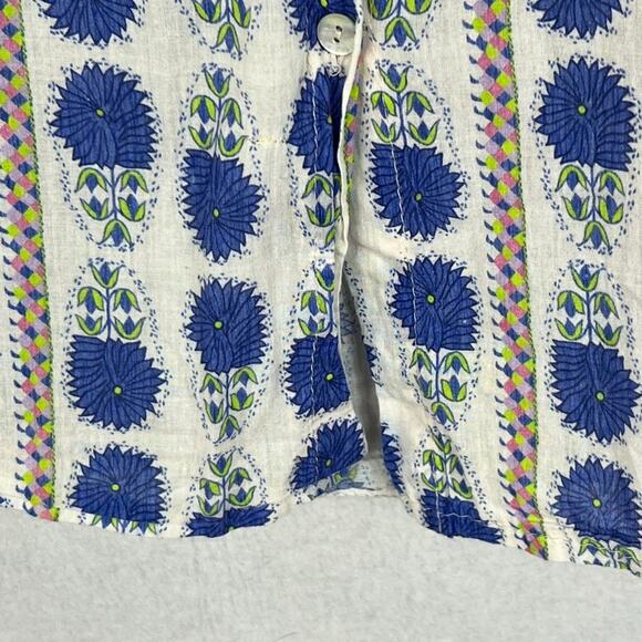 Easy Clothes Long Sleeve Button Up 100% Cotton Floral Print Made In Italy - Picture 12 of 14